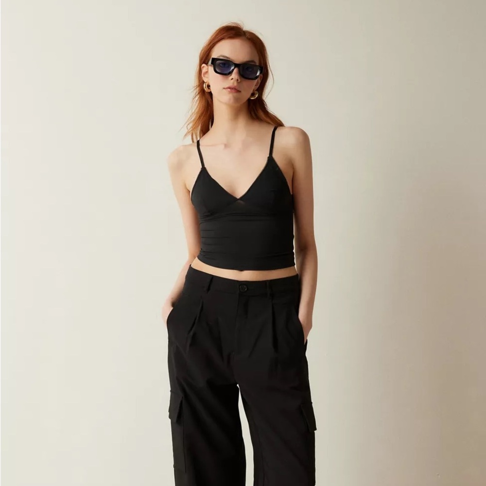 Urban Outfitters Out From Under Je T'aime Mesh Cropped Cami